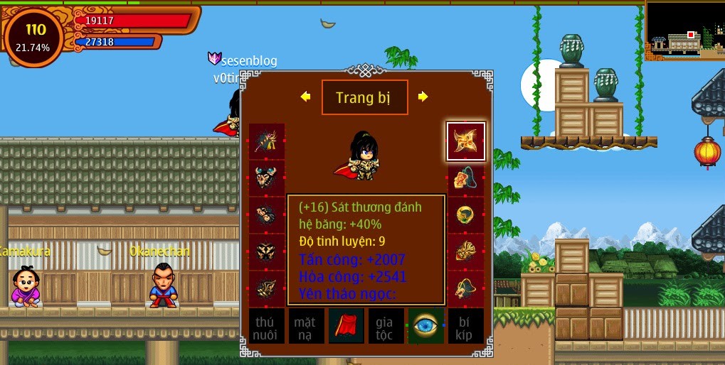 Các bộ trang bị trong hệ thống Kích Ẩn Trang Bị