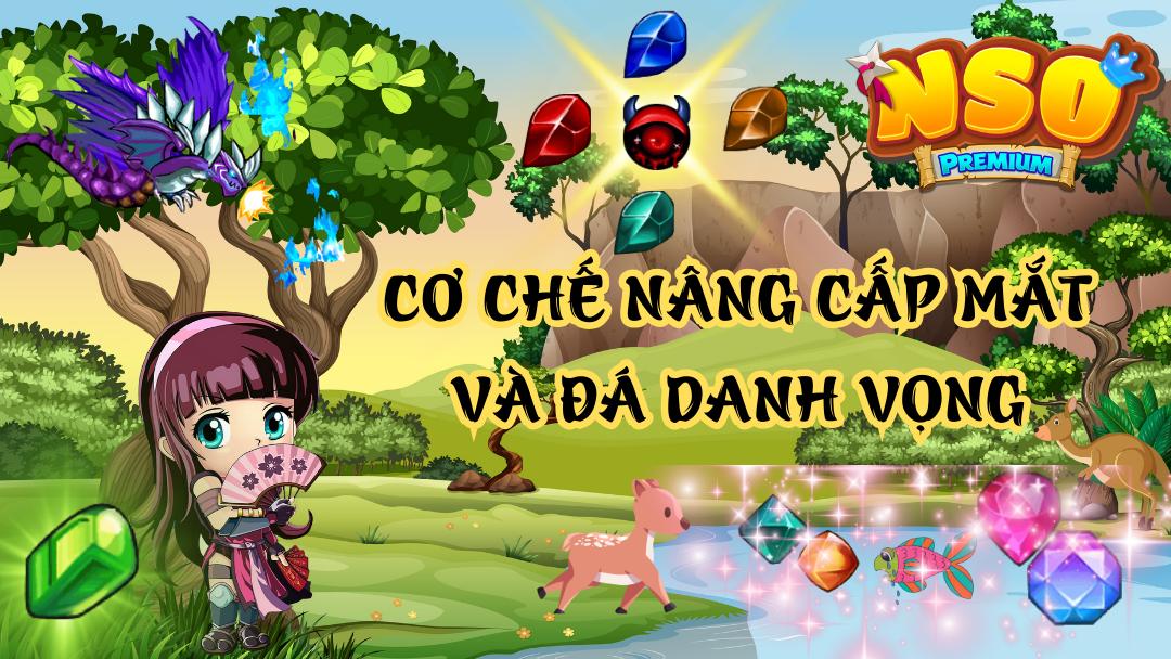 Cơ chế nâng cấp mắt và đá danh vọng trong NSO Hệ thống chỉ số danh vọng : Cấp 1 Geningan : HP+1000 TC+500